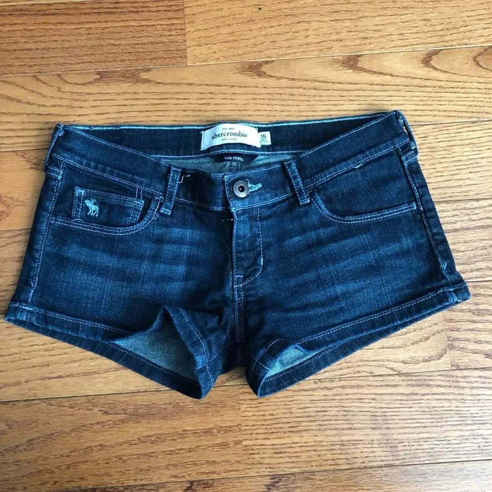 Abercrombie & Fitch Dark Blue Denim Bootie Casual Short Shorts Girls' Size 16